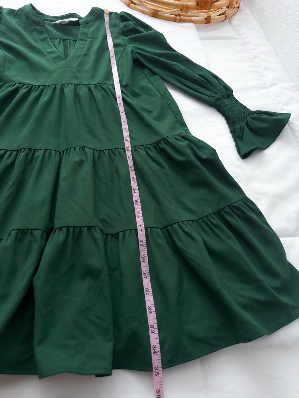 Pomander Place Tuckernuck Hunter Green Crepe Kenzo Dress - Picture 13 of 13